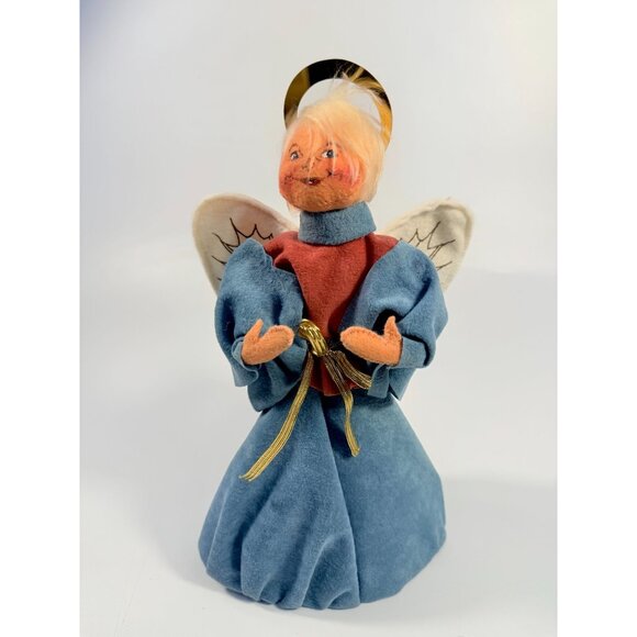 Annalee Doll 1997 Angelica 12" Tree Topper Angel Blue Gold Mauve Blonde Vintage - Picture 2 of 14